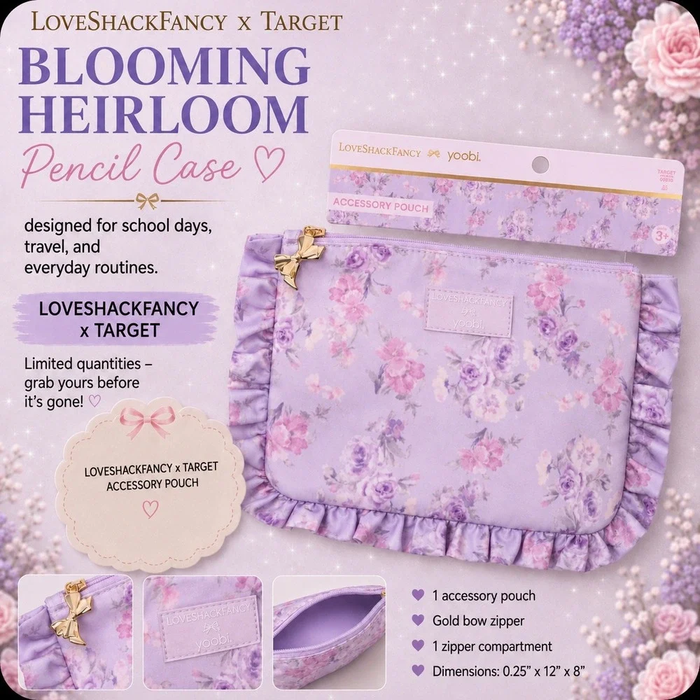 LoveShackFancy x Yoobi Blooming Heirloom Pencil Case Accessory